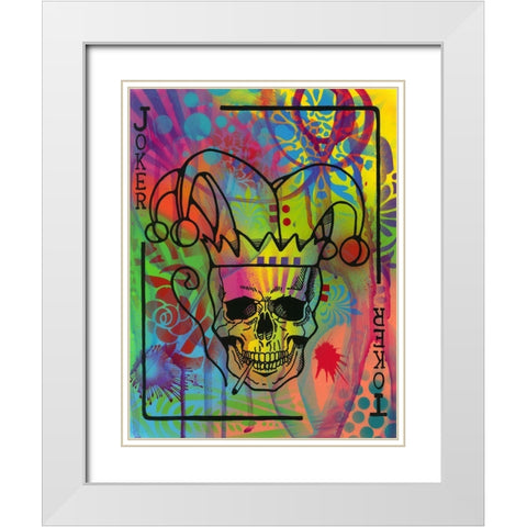 Jokers Wild White Modern Wood Framed Art Print with Double Matting by Dean Russo Collection