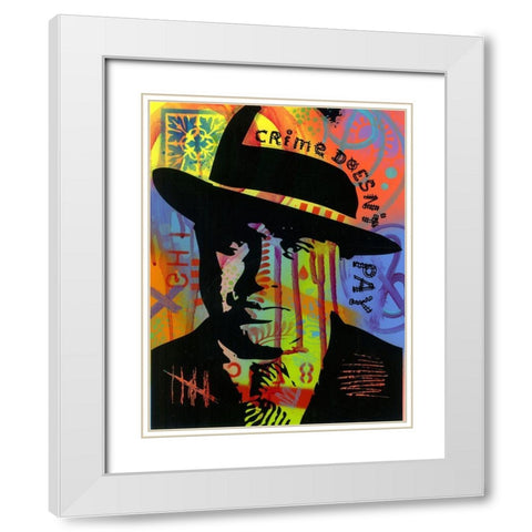 Crime Doesnt Pay White Modern Wood Framed Art Print with Double Matting by Dean Russo Collection