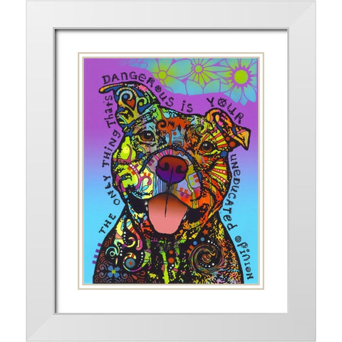 Dangerous White Modern Wood Framed Art Print with Double Matting by Dean Russo Collection