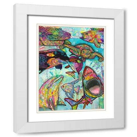 Water Wild White Modern Wood Framed Art Print with Double Matting by Dean Russo Collection