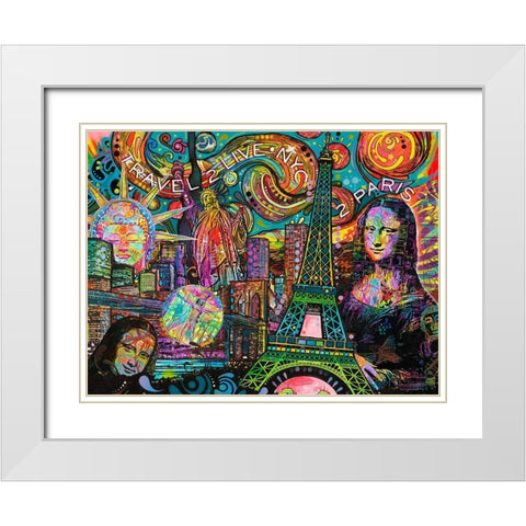 Iconic Travel White Modern Wood Framed Art Print with Double Matting by Dean Russo Collection