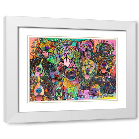 Best Friends White Modern Wood Framed Art Print with Double Matting by Dean Russo Collection