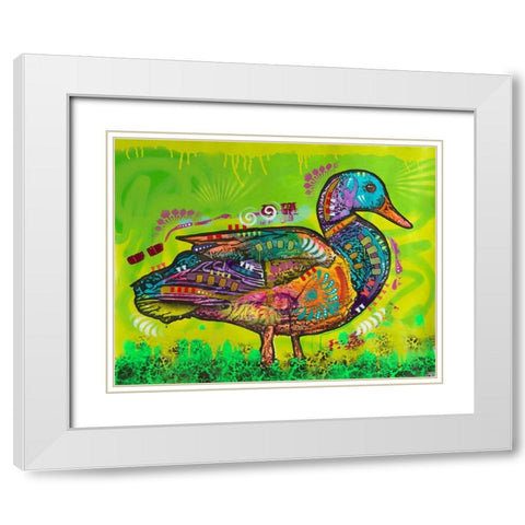 Electric Duck White Modern Wood Framed Art Print with Double Matting by Dean Russo Collection