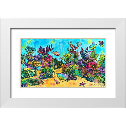 Underwater Magic White Modern Wood Framed Art Print with Double Matting by Dean Russo Collection