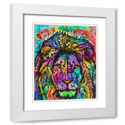 King of the Jungle White Modern Wood Framed Art Print with Double Matting by Dean Russo Collection