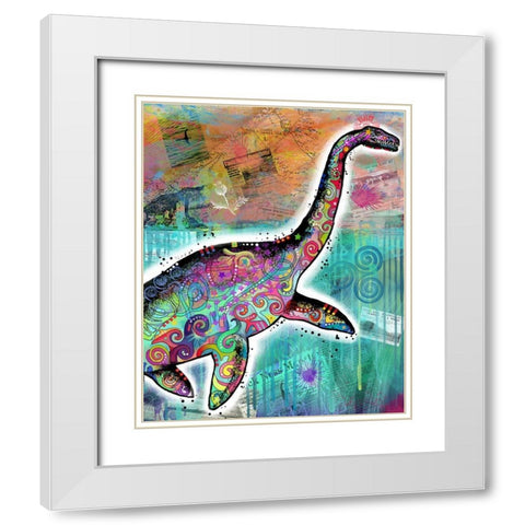 Nessie White Modern Wood Framed Art Print with Double Matting by Dean Russo Collection