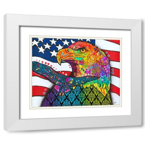American Eagle White Modern Wood Framed Art Print with Double Matting by Dean Russo Collection