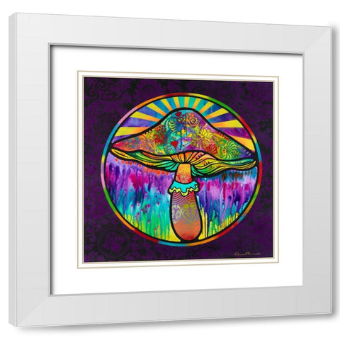 Mushroom White Modern Wood Framed Art Print with Double Matting by Dean Russo Collection