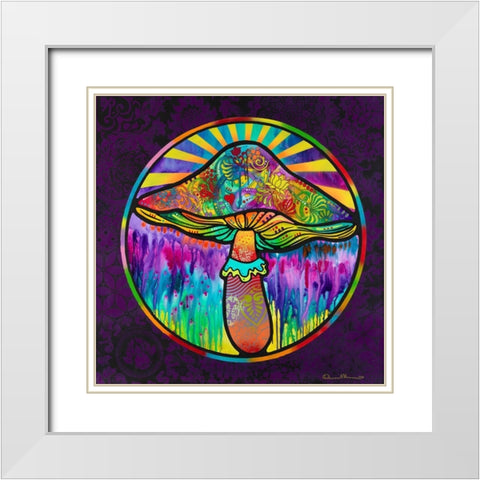 Mushroom White Modern Wood Framed Art Print with Double Matting by Dean Russo Collection