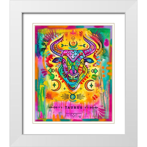 Taurus White Modern Wood Framed Art Print with Double Matting by Dean Russo Collection