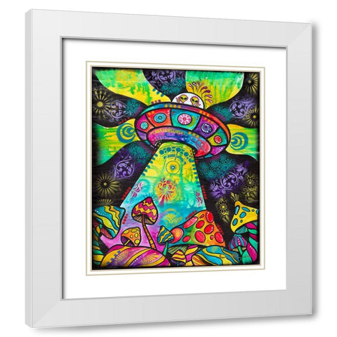 We Come in Peace White Modern Wood Framed Art Print with Double Matting by Dean Russo Collection