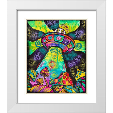 We Come in Peace White Modern Wood Framed Art Print with Double Matting by Dean Russo Collection