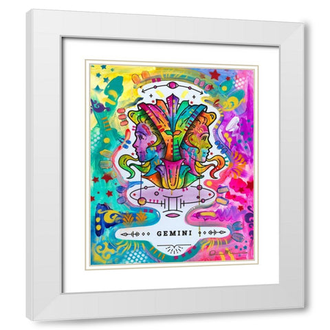 Gemini White Modern Wood Framed Art Print with Double Matting by Dean Russo Collection