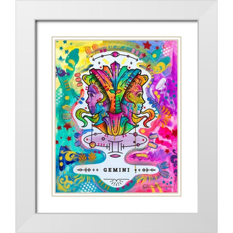 Gemini White Modern Wood Framed Art Print with Double Matting by Dean Russo Collection