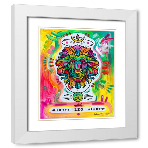 Leo White Modern Wood Framed Art Print with Double Matting by Dean Russo Collection