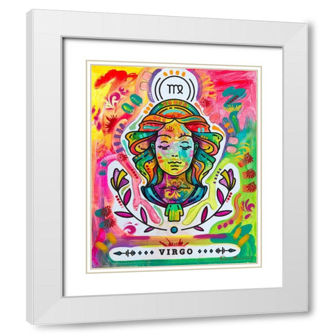 Virgo White Modern Wood Framed Art Print with Double Matting by Dean Russo Collection