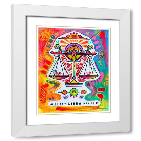 Libra White Modern Wood Framed Art Print with Double Matting by Dean Russo Collection