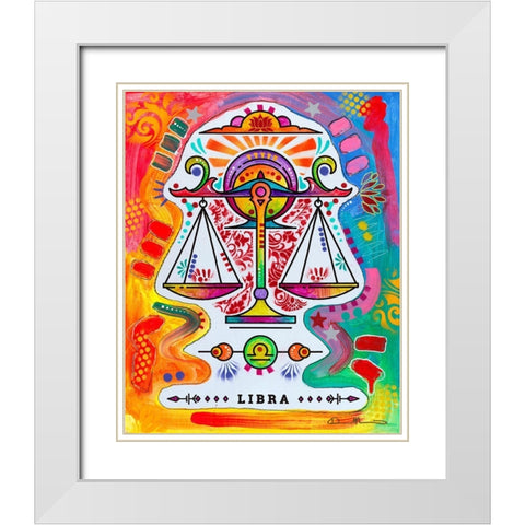 Libra White Modern Wood Framed Art Print with Double Matting by Dean Russo Collection