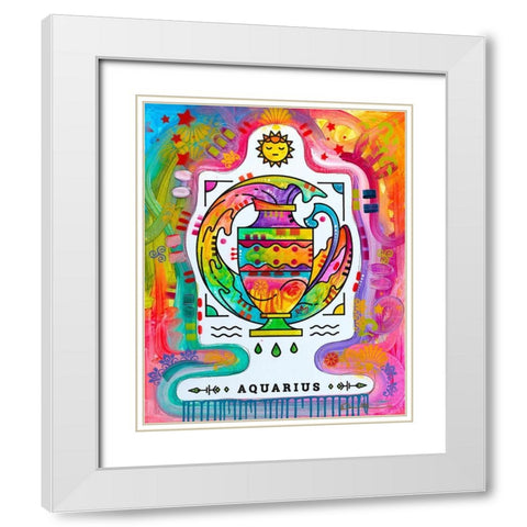 Aquarius White Modern Wood Framed Art Print with Double Matting by Dean Russo Collection