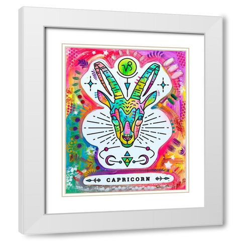 Capricorn White Modern Wood Framed Art Print with Double Matting by Dean Russo Collection