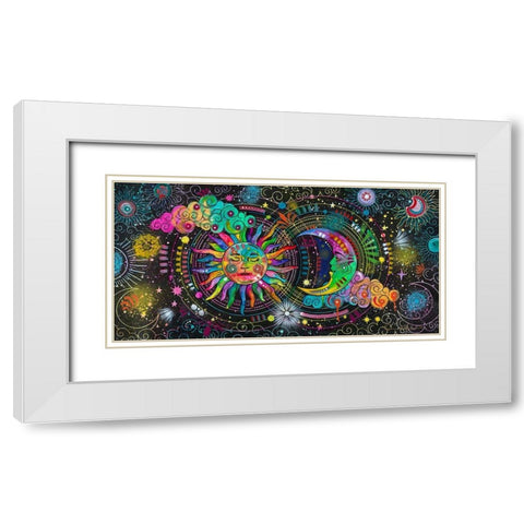 Cosmos White Modern Wood Framed Art Print with Double Matting by Dean Russo Collection