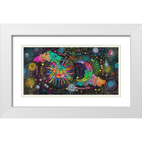 Cosmos White Modern Wood Framed Art Print with Double Matting by Dean Russo Collection