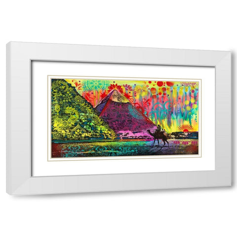 Sunset at Cheops White Modern Wood Framed Art Print with Double Matting by Dean Russo Collection