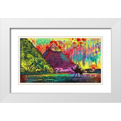 Sunset at Cheops White Modern Wood Framed Art Print with Double Matting by Dean Russo Collection