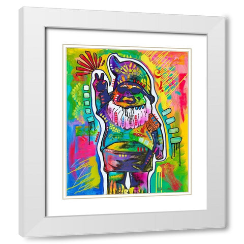 Gnome White Modern Wood Framed Art Print with Double Matting by Dean Russo Collection