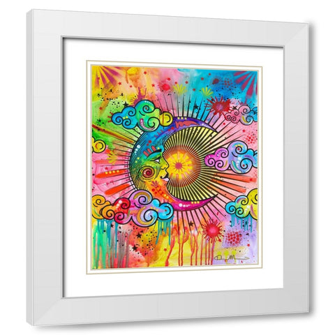 Moon White Modern Wood Framed Art Print with Double Matting by Dean Russo Collection