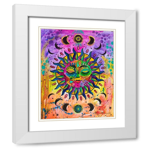 Sun White Modern Wood Framed Art Print with Double Matting by Dean Russo Collection