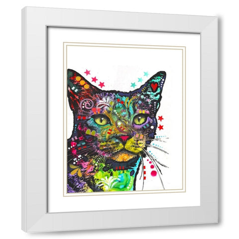 Green Eyes White Modern Wood Framed Art Print with Double Matting by Dean Russo Collection