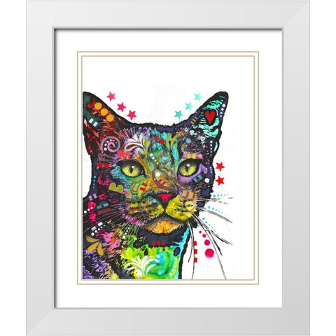 Green Eyes White Modern Wood Framed Art Print with Double Matting by Dean Russo Collection