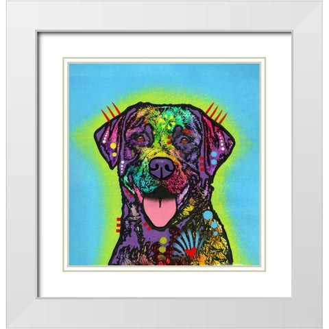 Lab White Modern Wood Framed Art Print with Double Matting by Dean Russo Collection