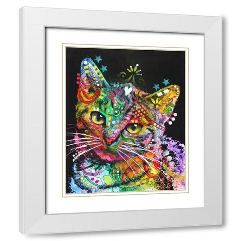 Star Kitten White Modern Wood Framed Art Print with Double Matting by Dean Russo Collection