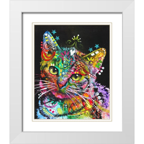 Star Kitten White Modern Wood Framed Art Print with Double Matting by Dean Russo Collection