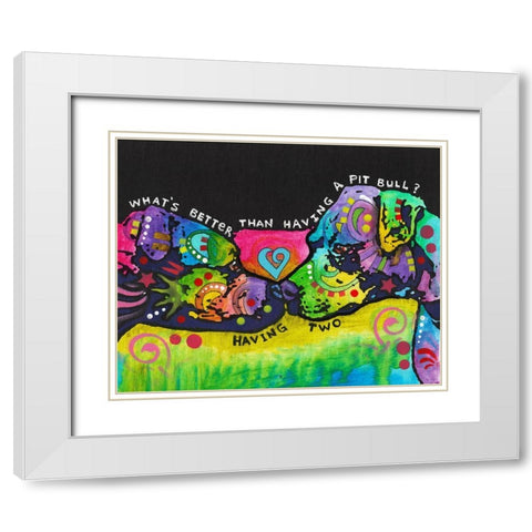 Whats Better 2 White Modern Wood Framed Art Print with Double Matting by Dean Russo Collection