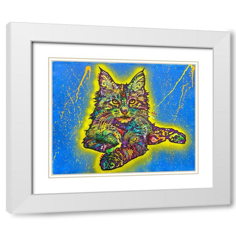 Maine Coon 2 White Modern Wood Framed Art Print with Double Matting by Dean Russo Collection