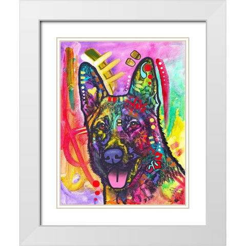 Sheppie White Modern Wood Framed Art Print with Double Matting by Dean Russo Collection