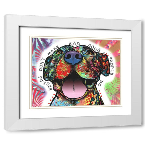 Bad Dogs White Modern Wood Framed Art Print with Double Matting by Dean Russo Collection