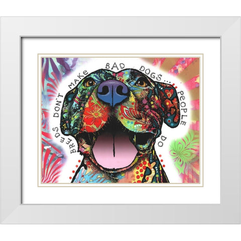 Bad Dogs White Modern Wood Framed Art Print with Double Matting by Dean Russo Collection