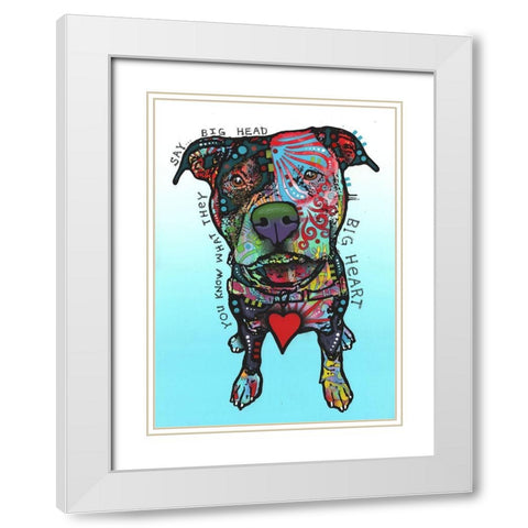 Big Heart White Modern Wood Framed Art Print with Double Matting by Dean Russo Collection