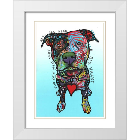 Big Heart White Modern Wood Framed Art Print with Double Matting by Dean Russo Collection