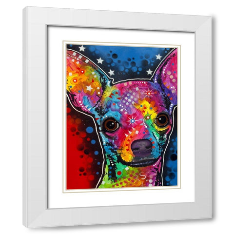 Bubble Chi White Modern Wood Framed Art Print with Double Matting by Dean Russo Collection
