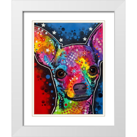 Bubble Chi White Modern Wood Framed Art Print with Double Matting by Dean Russo Collection