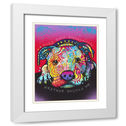Dogs Dont Discriminate White Modern Wood Framed Art Print with Double Matting by Dean Russo Collection