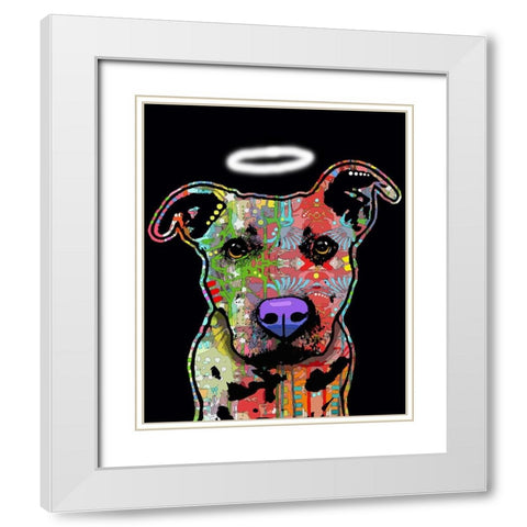 Innocent White Modern Wood Framed Art Print with Double Matting by Dean Russo Collection