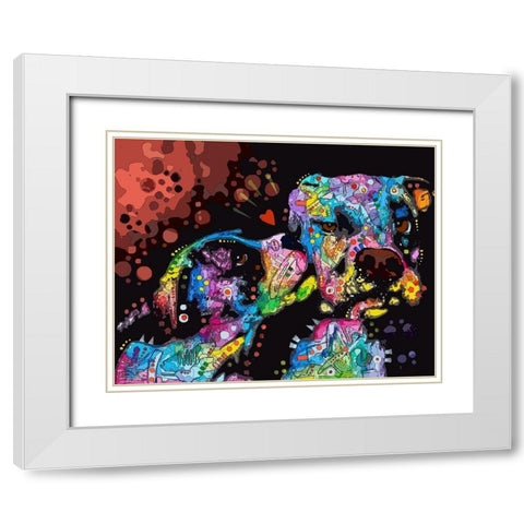 Its Just Puppy Love White Modern Wood Framed Art Print with Double Matting by Dean Russo Collection
