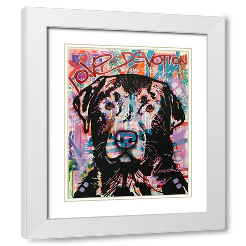 Love Devotion Lab White Modern Wood Framed Art Print with Double Matting by Dean Russo Collection