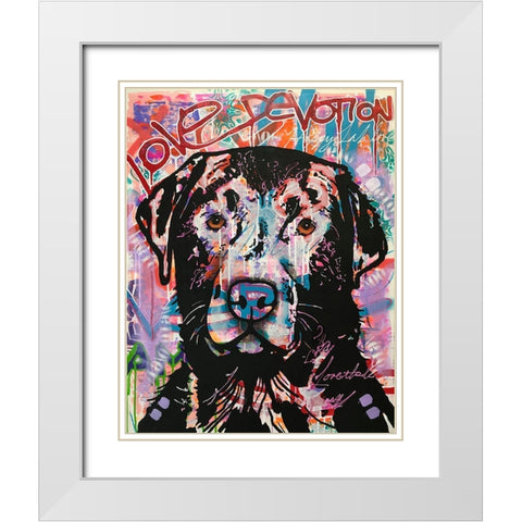 Love Devotion Lab White Modern Wood Framed Art Print with Double Matting by Dean Russo Collection